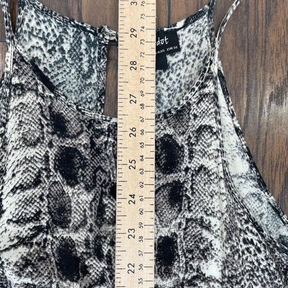 Bardot Romper XS Black Ivory Snake Reptile Print Sleeveless Pockets Women's - Picture 11 of 14